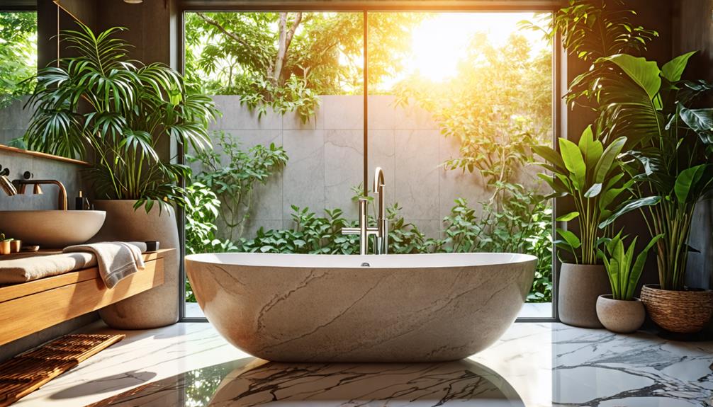 elegant natural stone bathtub